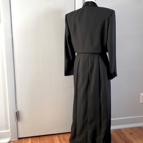 π¨π¦ Vintage Joseph Ribkoff Long Black Gown & Cropped Tuxedo Jacket, Size 10 - Picture 9 of 16
